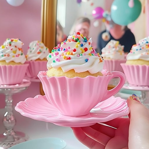 Alice in Wonderland Tea Party: 30 Dreamiest & Craziest Ideas 4 Mini Stacked Teacup Cakes