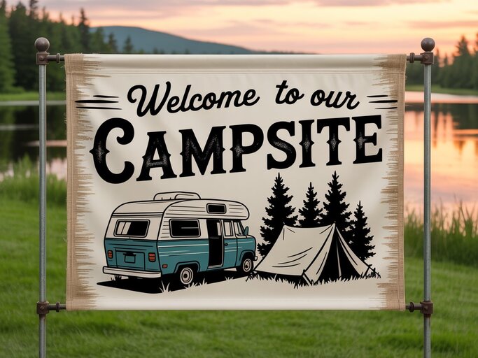 Custom tent flag for your campsite