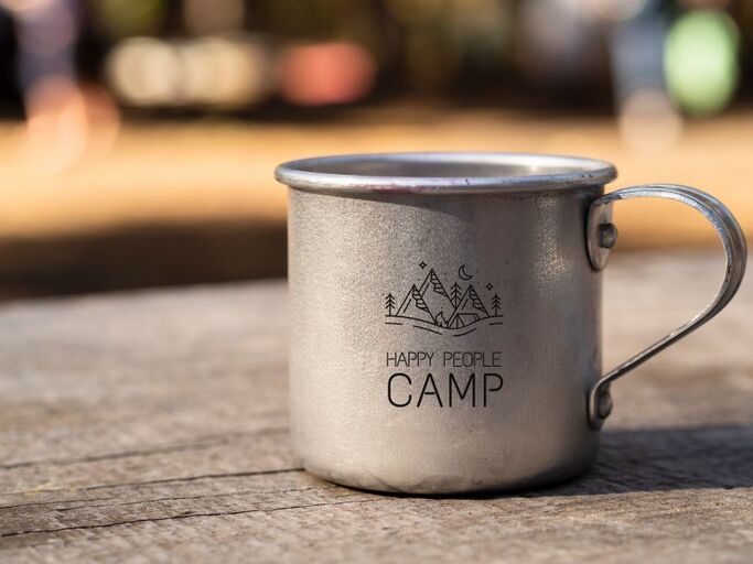 Engraved stainless steel camping mugs