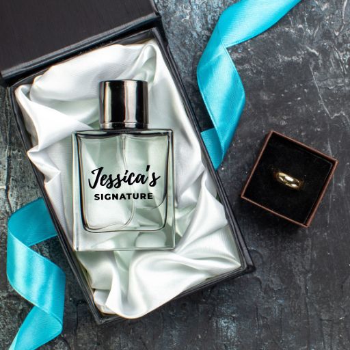 Customize a perfume bottle with waterpoof UV DTF transfer stickers