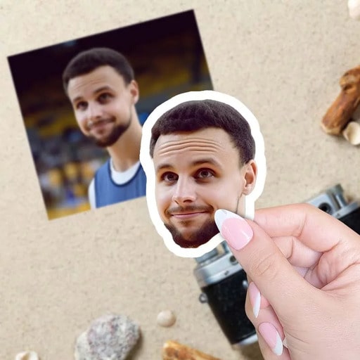 Custom funny face photo stickers of the recipient