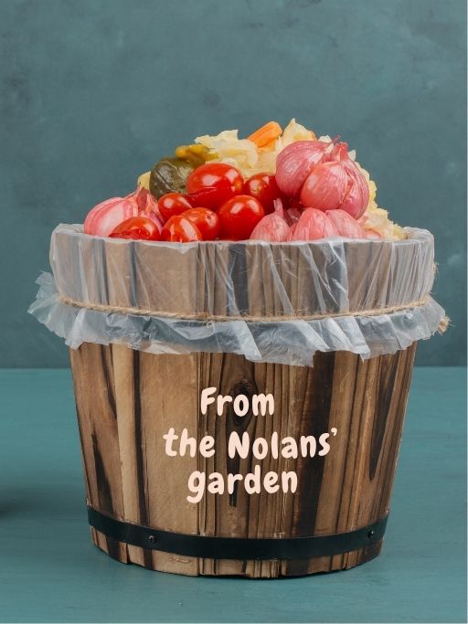 Customized a wooden basket with UV stickers