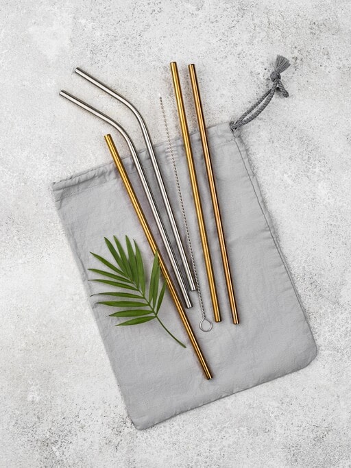 Reusable Metal Straw Set