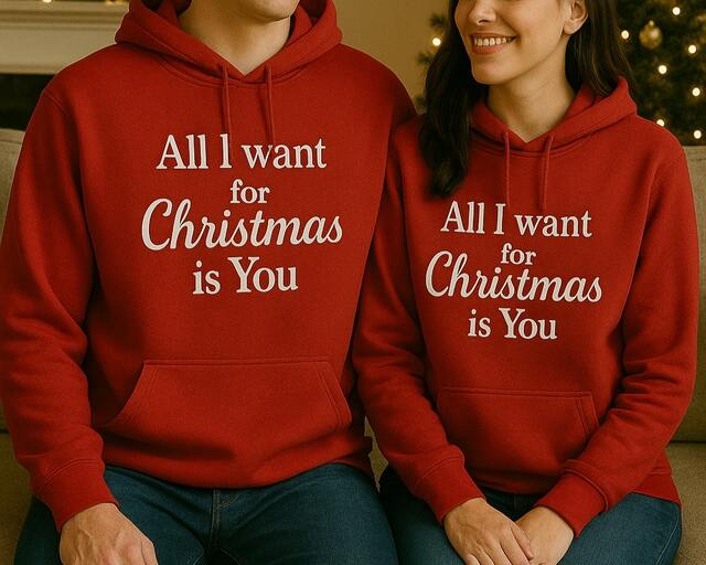 Top 23 Iconic Christmas Shirt Ideas You Can’t Go Wrong With 7 All I Want for Christmas is You Couple Hoodies