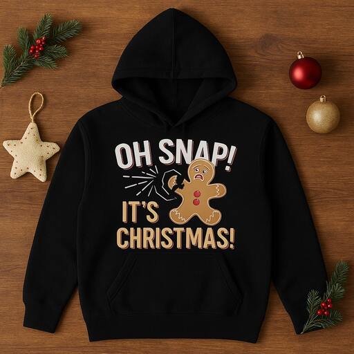 Top 23 Iconic Christmas Shirt Ideas You Can’t Go Wrong With 4 Gingerbread Man with “Oh Snap!” Text