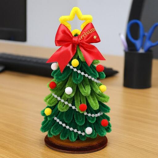 Handmade mini velvet wire Christmas tree