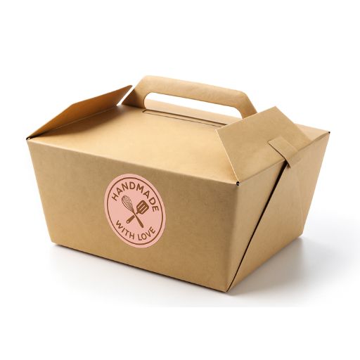 Personalized breakfast box using vinyl cirlce stickers