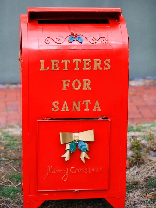 Santa Mailbox decroated with Text