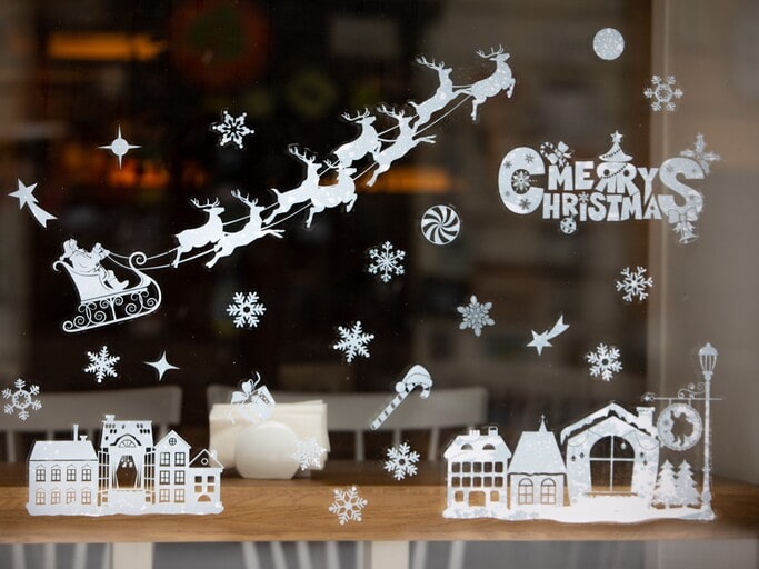 Window Stickers offer fun ideas for outdoor Christmas decoration