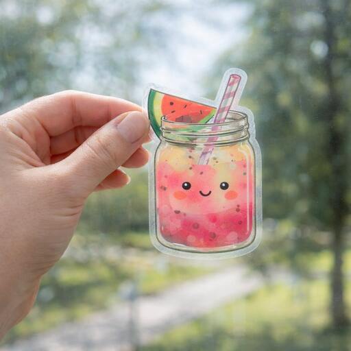 What Are Clear Stickers? The Most Compatible Surfaces & 3 Design Tips 3 Clear stickers on transparent surfaces