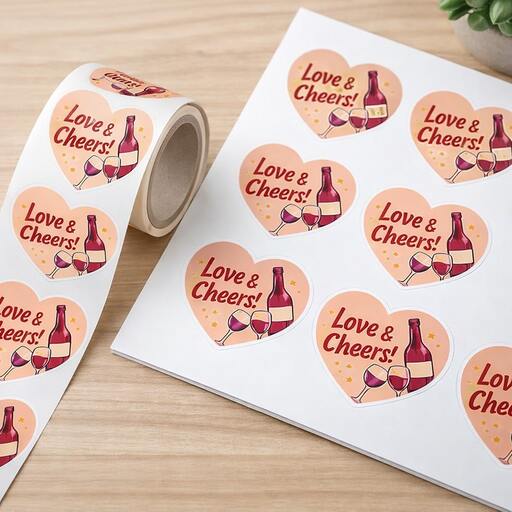 Die cut stickers in sheet and roll formats