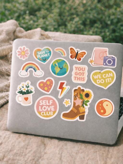 Paper stickers can be used for decorating