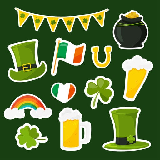 12 Ways to Use Custom Stickers for the Best St Patrick's Day Decor 3 St. Patrick's Day white vinyl die cut stickers