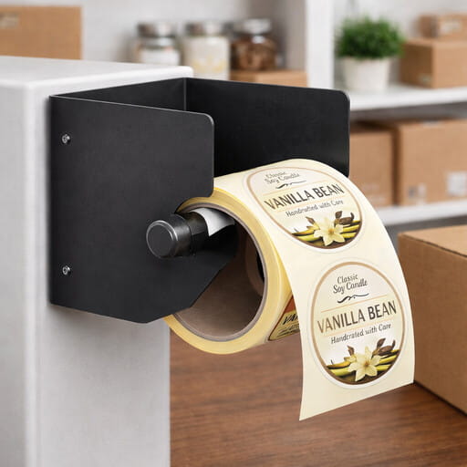 What Are Sticker Rolls? 7 Things to Check If Roll Sticker Labels Are Best for You 3 Handle Sticker Roll with a dispenser