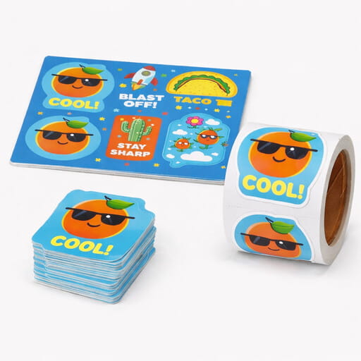 Sticker Sheet vs Sticker Roll: Which Format Best Fits Your Use? 2 Singular stickers, sticker rolls and sticker sheets