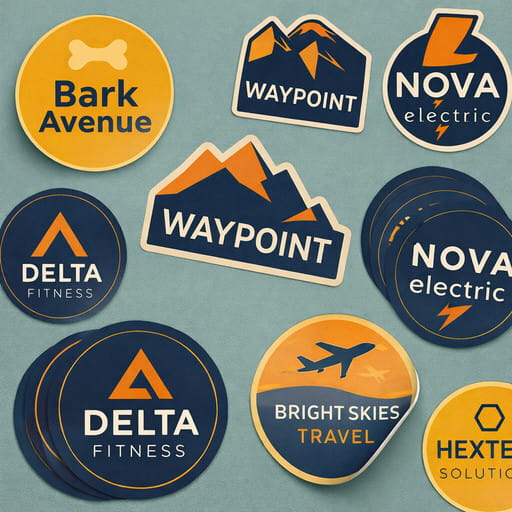 Using different versions of logo stickers