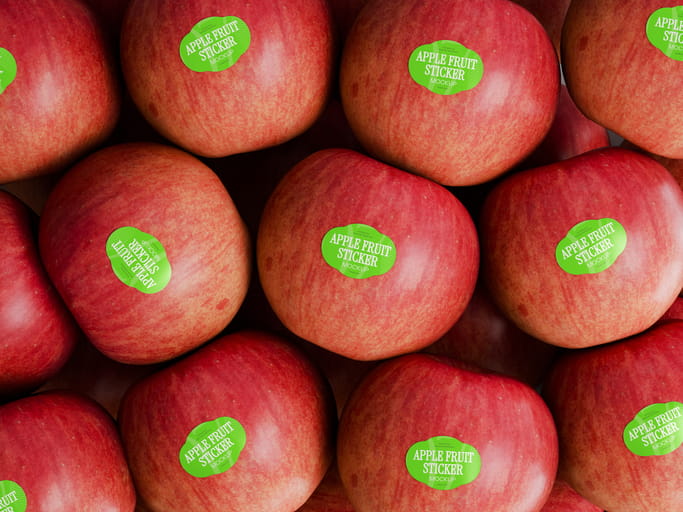 Produce stickers placed directly on fresh fruit