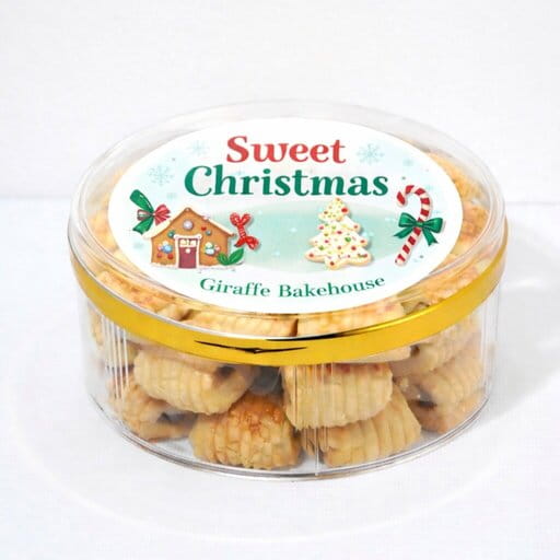 Branded Holiday Treat Boxes made with custom stickers